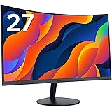 KOORUI Monitor curvo per computer da 27 pollici - Monitor da gioco Full HD 1080P 75Hz Monitor LED 1800R HDMI VGA, cura degli 