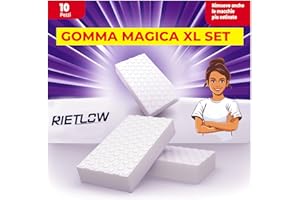Rietlow® Set di 10 Spugne Magiche – Gomma Magica a Doppia Densità per Muri, Scarpe, Carta da Parati, Auto e Mobili – Spugna in Melamina per una Pulizia Facile – Magic Eraser Sponge (Bianco)