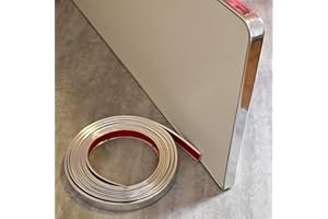 GELINTONG 4.8 M U-Form Selbstklebend TPE Faltbarer Möbel KantenSchutz Band, Flexible Kantenumleimer, Furnierband, für Schrankkanten, Abschlussleiste, Deckenkanten, Arbeitsplatten (Silber,16mm×4.8m)