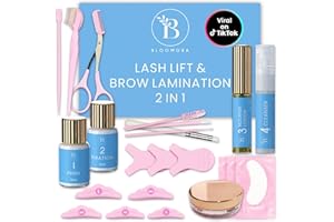 BLOOMORA Lash Lift Kit + Brow Lamination Kit + 2-in-1 Solution + At Home Brow Lamination Kit + Lash Lift + Lasts 6-8 Weeks + 15 Applications + DIY Perm Kit for Eyelashes and Brows