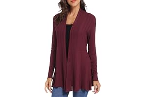 iClosam Gilet Femme Long Tricot Décontracté Veste Femme Longue Cardigan Léger Long Femme Manches Longue
