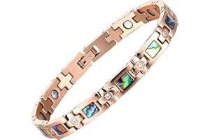 MagEnergy Magnetic Bracelets for Women Titanium Steel Magnetic Wristbands with Elegant Love Heart Shape Design, Lovely Ring with Gift Box with an Adjustment Tool