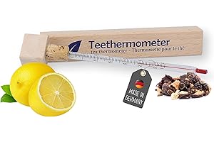 Lantelme Termometro da tè in vetro in scatola di legno termometro analogico per l'acqua del tè in bicchiere da tè teiera teiera termometro 2557