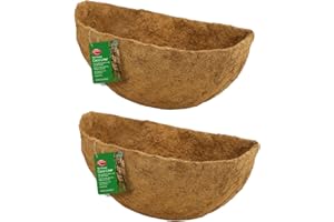 SHOP4ALLSORTS Set Of 2 16 Inch Wall Basket Coco Liner Pre-moulded Natural Garden Plant Basket Liner