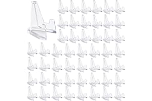 Forreen Kartenständer Acryl Klein, 50 Stück Münzständer Mini Transparenter Aufsteller Ständer Kunststoff Münzen Halter Dauerhaft Staffeleien für Münzen,Taschenuhren,Medaillen