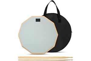 CROWNSHOP Drum Practice Pad and Sticks Double Sided Silent Practice Drum Pads 6-Inch Silent Snare Drums Training Kit for Adults Kids Includes Sticks Oxford Storage Bag