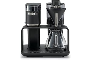 MELITTA MOMENTUM Machine à café Slow Coffee avec moulin intégré Melitta EPOS: système de préparation unique et design innovant, noir mat et argenté