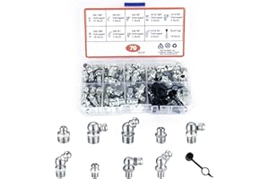 YHNDECO Engrasador M6 70 Piezas Pico de Engrase Punta Engrasadora Pico de Engrase M8 Pico de Engrase M6 Pico de Engrase M10 Pico de Engrase Recto M6 M8 M10 Engrasadora Con Caja de Almacenamiento Para Engrase