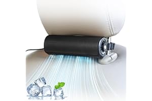 IKIKIN Autositz Kühlventilator, leise Einstellbare Windgeschwindigkeit USB Kfz-Sitzkühlventilator mit elastischem Gurt Kfz-Rückenlehne-Ventilator, geeignet für alle Autos Jeep Van RV LKWs (Classic Schwarz)