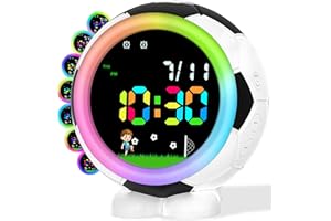 Juboos Despertador digital para niños y niñas, despertador infantil con luz nocturna, 6 tonos de llamada, 12/24 h, regalos escolares para niños de 4 a 15 años