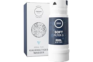 ‎GROHE GROHE Blue, Austauschfilter Soft, S-Size, 600l Kapazität (reduziert geschmacksstörende Stoffe wie Chlor, Kalk und Mikroplastik im Trinkwasser, für Blue Home, Professional, Pure, Red), 40404001