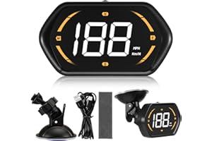 TLIDFGEO Digital GPS Speedometer HUD for Cars, Real-Time MPH Heads-Up Display, Auto GPS Speedometer with USB Charger & Suction Cup Mount, Plug & Play for All Cars