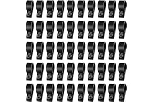 VooGenzek 50 Piezas 19mm (3/4 Pulgada) Clips de Cable de Nailon Tipo R, Abrazaderas de Cable Tipo R con 50 Piezas de Tornillos, para Gestión de Cables (Negro)