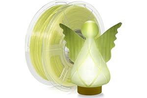 iSANMATE Filamento PLA Transparente Intermitente 1.75mm, Filamento PLA de Purpurina Clear, Glitter Filamento PLA para Impresora 3D, Precisión +/- 0,02 mm, Bobina de 1 kg