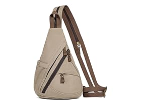 KL928 Canvas Sling Bag Rucksack Damen und Herren – Schulterrucksack Umhängetasche Crossbag Verstellbarem Schultergurt Perfekt für Outdoorsport, Wandern, Radfahren, Bergsteigen, Reisen