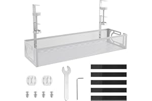 Dawnrole Cable Management Under Desk Tray,No Drill Steel Desk Cable Organizers for Home Office