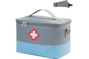 JRYGAC Trousse de Secours Vide, Trousse Pharmacie AVCE Sangle, Grande Capacité Trousse Medicaments Voyage, Portable kit Premier Secours, pour Maison, Bureau, Voyages, Infirmières