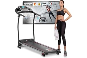 YM YOUR MOVE Tapis roulant électrique pliable, marque de qualité italienne, Bluetooth App KINOMAP & ZWIFT Vidéo/entraîneur multijoueur, Energy Saver, capteur cardio, inclinaison réglable, 12