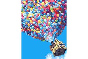 TARATH Dipingere con i Numeri Adulti,DIY Painting by Numbers Kits,Olio Dipinta a Mano Fai-da-Te su Tela Regalo Natale Compleanno Decorazione della casa-Palloncini colorati40*50cm(Senza Telaio)