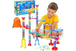 LOYO Marble Run, Marbles Runs with Glass Marbles for Kids, Marble Game STEM Educational Learning Toy, Construction Building Toy Gifts for Boys Girls 4 5 6 7 8 + Year Old