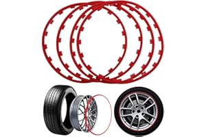 UIHECTA Autofelgenschutz, 16/17/18/19/20 Zoll Felgenschutz FüR RäDer, Radkantenschutzring, Kratzfester Leichtmetallfelgenschutz, 4er-Set,Rot,19in