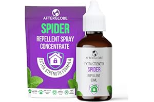 Afterglobe Spider Repellent Spray Concentrate for Home - Extra Strong Formula Make up to 5 litres – 100% Natural Ingredients Safe Humans and Pets 30ml Bottle Non-Toxic Fast Acting