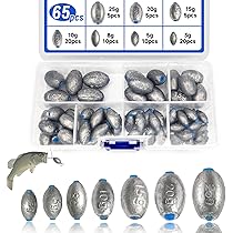 XSHAO 50 PCS Plob Peche er, Poids de Pêche 5 g/ 10 g/ 15 g/ 20 g/ 30