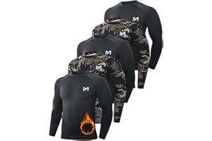 MEETWEE Tee Shirt Thermique Homme, Manche Longue Maillot de Compression Base Layer sous-Vêtements Thermique pour Sports Ski Running