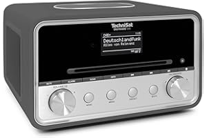 TechniSat DIGITRADIO 586 – DAB+ Hybridradio (Internetradio, UKW, Bluetooth, Spotify, Wireless Charging, App-Steuerung, OLED-Display, USB, CD, MP3, AUX, 20 W, Kompakt-Anlage, Fernbedienung) anthrazit