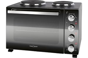 ProfiCook® Miniugn med bakplåtar och rotisserie | 32 l | Varmluft, Övervärme, Undervärme, Rotisserie | Liten ugn