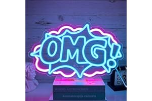 XJNOLGXIQU Oh My God Enseigne au Néon My God Signes lumineux OMG Neon Signs pour enseignes au néon, salle de jeux, décoration murale, décoration de salle de jeux pour adolescents