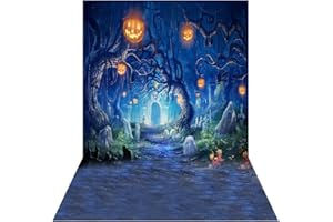 Andoer 4.9X 6.5ft Halloween Calabaza Cementerio Fotografía - Fondo Paño para Decoración Fiesta y Estudio Fotográfico (Tipo 3)