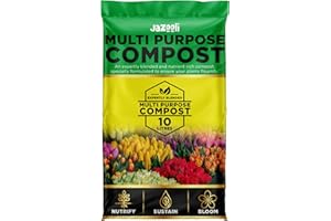 Jazooli 10L Multipurpose Compost Soil Bag - All Purpose Nutrient Rich Compost Mix for Potting, Seeds, Seedling, Outdoor Plant & Indoor Houseplant, Garden Growing - Eco-Friendly