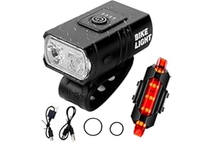 CNCEDI Bike Lights Front and Back, Bicycle Lights Rechargeable Cycle Headlight, 6 Light Modes Cycling Front and Rear Taillight IPX4 Waterproof for Night Riding Camping Mountain