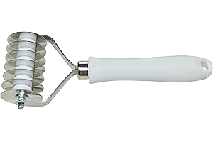 Elettro Center Art.322 Tagliapasta 7 Lame Lisce Inox Manico in Pom, Acciaio Inossidabile, Bianco