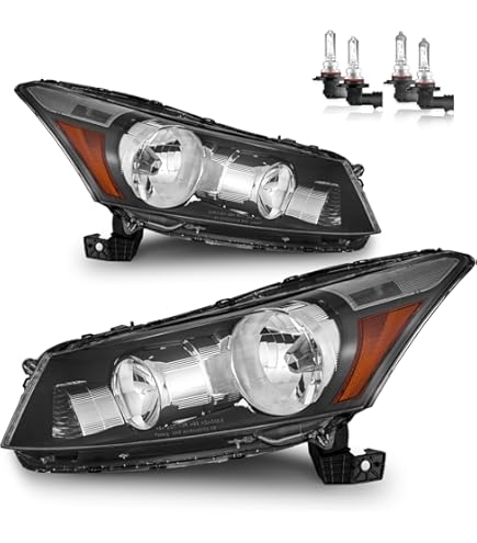 Chrome Halogen Headlight Headlamp Assembly For 2015-2017 Hyundai Sonata - LH+RH Pair