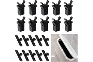 BAVOOTY Serrure à Bac à Couvercle Tactile,Loquets de Rechange en Plastique,Fermeture de Verrouillage de Poubelle,Fermoir de Poubelle de Rechange,Serrure de Loquet de Poubelle à Couvercle Tactile (10 paires)
