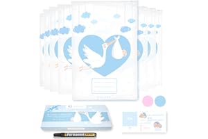 WELLODE 8 Bustine Corredino Neonato Ospedale con Nuovo Design Esclusivo - Ultra Resistenti Più Capienti e Riutilizzabili per Asilo e Viaggi - Idea Regalo Prezioso per Future Mamme (38 x 25 cm)