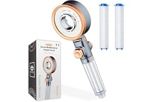 BIORYC® Soffione Doccia con Filtro + 1 Filtro | Soffione Doccia Anticalcare ad Alta Pressione con Purificatore d’Acqua e Filtro Anticalcare per Corpo e Capelli (2 FILTRI)