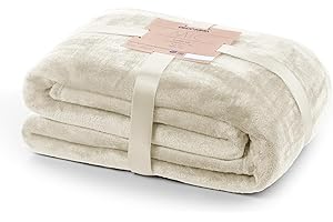 DecoKing Kuscheldecke 150x200 cm Creme Decke Microfaser Tagesdecke Fleece weich sanft kuschelig Ecru Ivory Elfenbein Cream Mic