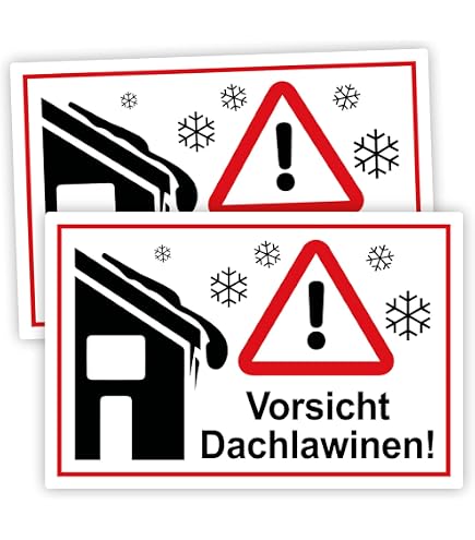 Warnaufsteller 'Achtung Dachlawine' - 28x64 Cm, Reflektierend, Wetterfest Für Wintereinsatz