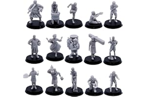 Forged Terrain Farm Villagers Farmer Figures Medieval Village Human 32mm Scale Dungeons and Dragons Miniature Gaming Fantasy TTRPG NPC Collectibles Diorama Role Playing Table RPG Games