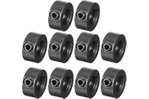 PATIKIL 8mm Bohrung Wellenkragen 16mm OD 8mm Dicke, 10 Stück Klemmring Madenschrauben Set Kohlenstoffstahl Verzinkt mit Gewindestift für Automobilrobotik Maschinenbauin, Schwarz