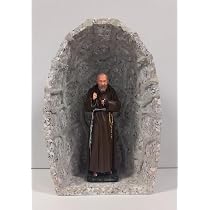 Grotta Per Statua In Granito 16,5x11,5 Cm Con Statua Madonna Di Lourdes 12 Cm, Artigianato Italiano, Arte Sacra