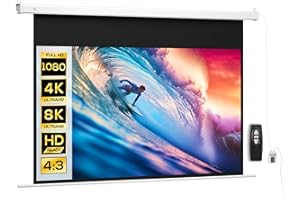 HOMCOM Telo Proiettore Motorizzato da 120 Pollici 4K HD Formato 16:9, Schermo Proiettore Motorizzato Elettrico con Telecomando, per Casa, Cinema, Ufficio, Home, Esterno, 293x8x193 cm, Bianco