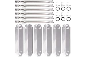 HIORUCET Grill Replacement Parts for Nexgrill 6 Burner 720-0898, 720-0898A, Nexgrill 5 Burner 720-0888, 720-0888N, Nexgrill 4 Burner 720-0830H, 720-0783E. Grill Heat Plates Shield, Burner Tubes and Igniters.
