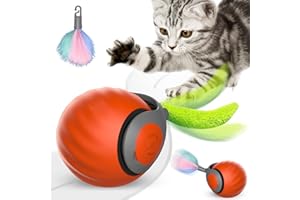FALUCKYY Speedy Tail Cat Toy,Speedy Tail 2.0,Automatic Moving Toy Ball for Cats,USB Rechargeable Smart Pet Toys Ball,Smart Interactive Pet Toy,Interactive Cat Toy with 2 Modes (ORANGE)
