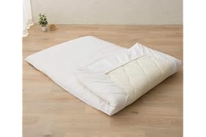 EMOOR Materasso Futon Giapponese CLASSE & Lenzuolo con Angoli PRESSO 160 x 200 cm (Bianco) Prodotto in Giappone, Cotone Letto Pieghevole da Pavimento Tatami Mat Made in Japan