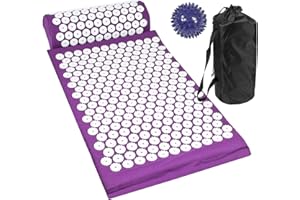 Komodo Acupressure Mat with Pillow & Ball Acupuncture Pin Massage Set (Purple)