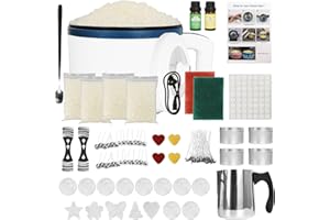 DINGBIU Candle Making Kit with 1.8L Wax Melting Pot, Candle Melting Pot for Candle Making with Rotary Switch, Electric Non-Stick Candle Making Pouring Pot, Wax Melting Tool with Heat-Resistant Adults